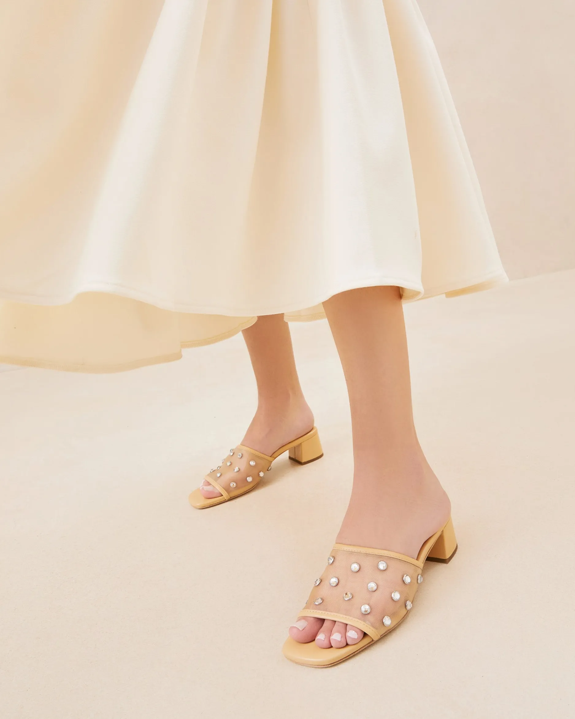 Loeffler Randall Brooke Caramel/Crystal Mesh Mule