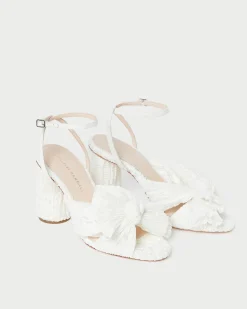 Loeffler Randall Camellia White Lace Bow Heel