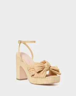 Loeffler Randall Lucia Natural Pleated Bow Platform