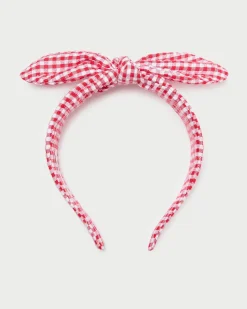 Loeffler Randall Meadow Red Gingham Knot Headband