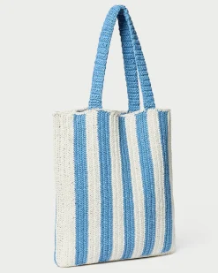 Loeffler Randall Orion Blue/White Raffia Tote