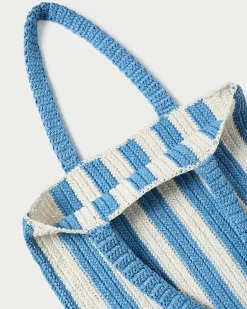 Loeffler Randall Orion Blue/White Raffia Tote