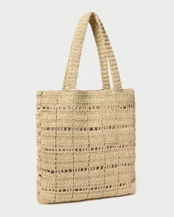 Loeffler Randall Orion Blue/White Raffia Tote