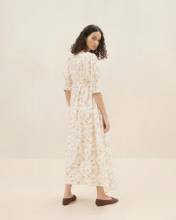 Loeffler Randall Quinn Blue Floral Cinched Dress