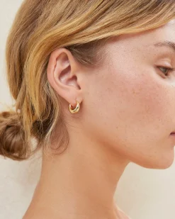 Loeffler Randall Adeline Gold Mini Dome Hoop Earring