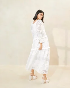 Loeffler Randall Antoinette Tiered Lace Dress