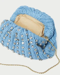 Loeffler Randall Bailey Natural/Crystal Dome Clutch