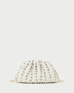 Loeffler Randall Bailey Natural/Crystal Dome Clutch