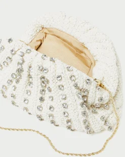 Loeffler Randall Bailey Natural/Crystal Dome Clutch