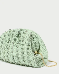 Loeffler Randall Bailey Natural/Crystal Dome Clutch