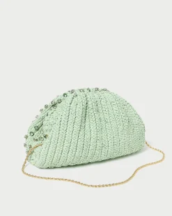 Loeffler Randall Bailey Natural/Crystal Dome Clutch
