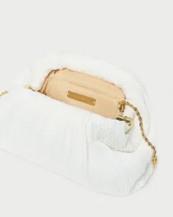 Loeffler Randall Bailey White Pleated Dome Clutch
