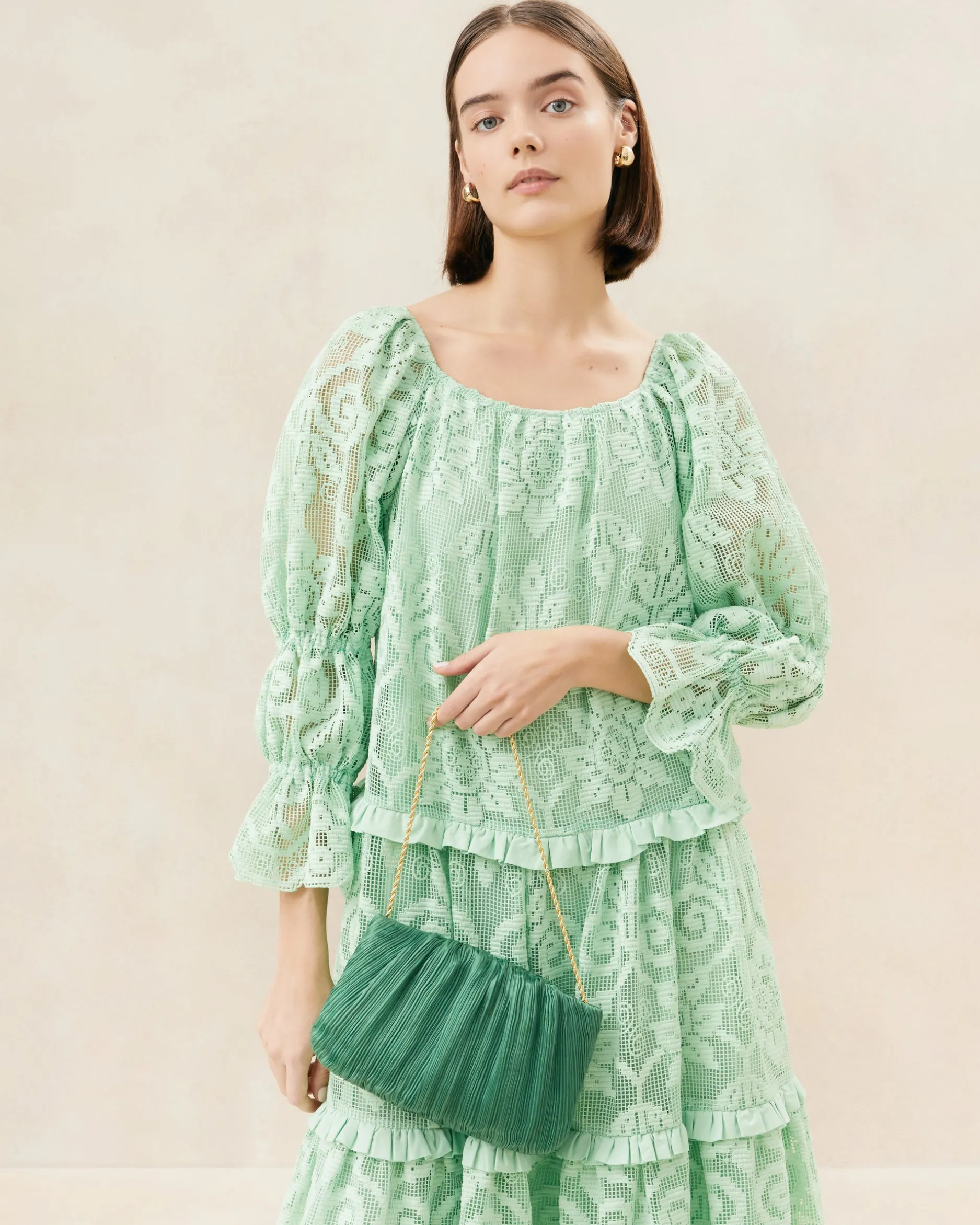 Loeffler Randall Brit Flat Pleated Clutch