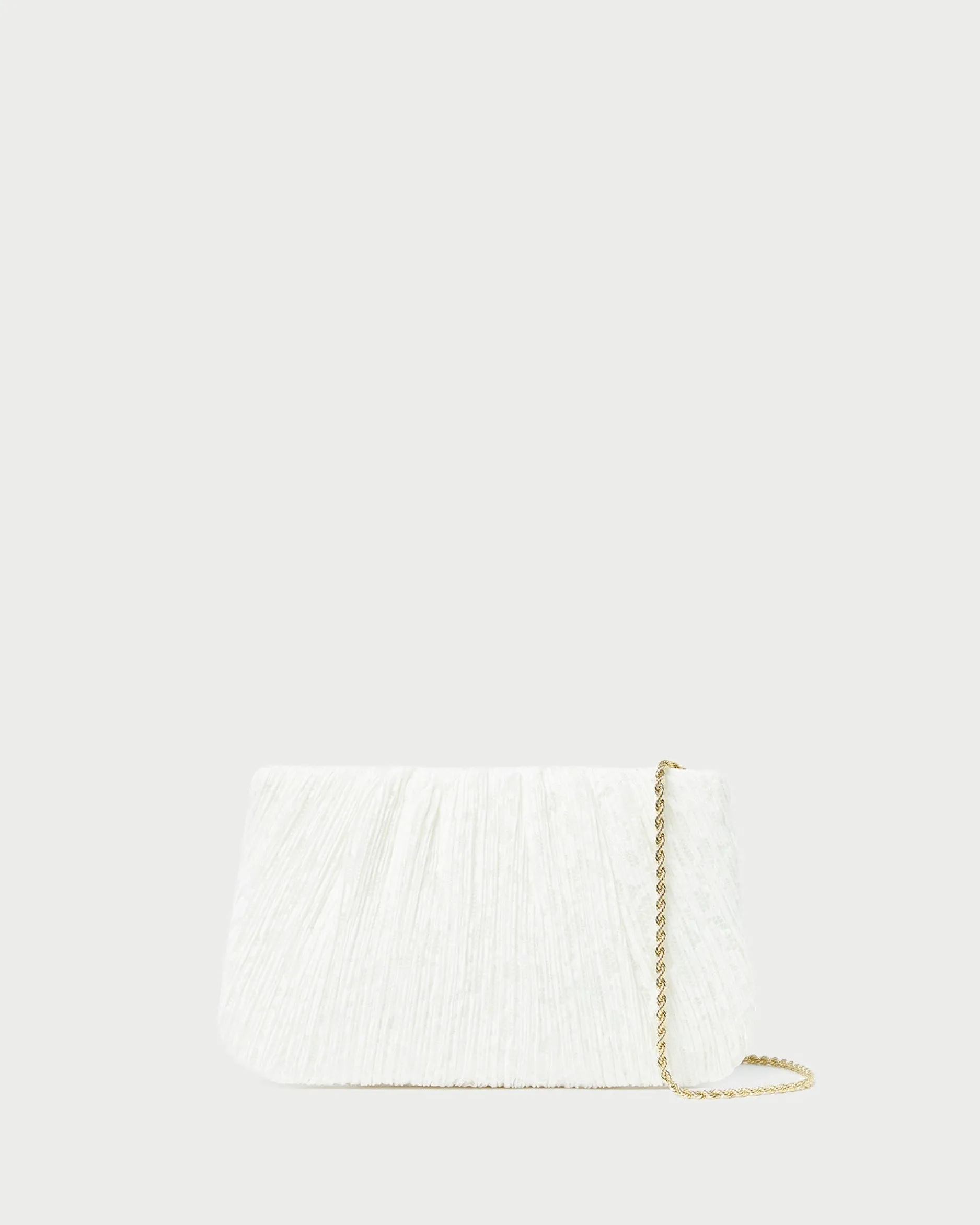 Loeffler Randall Brit White Lace Flat Clutch