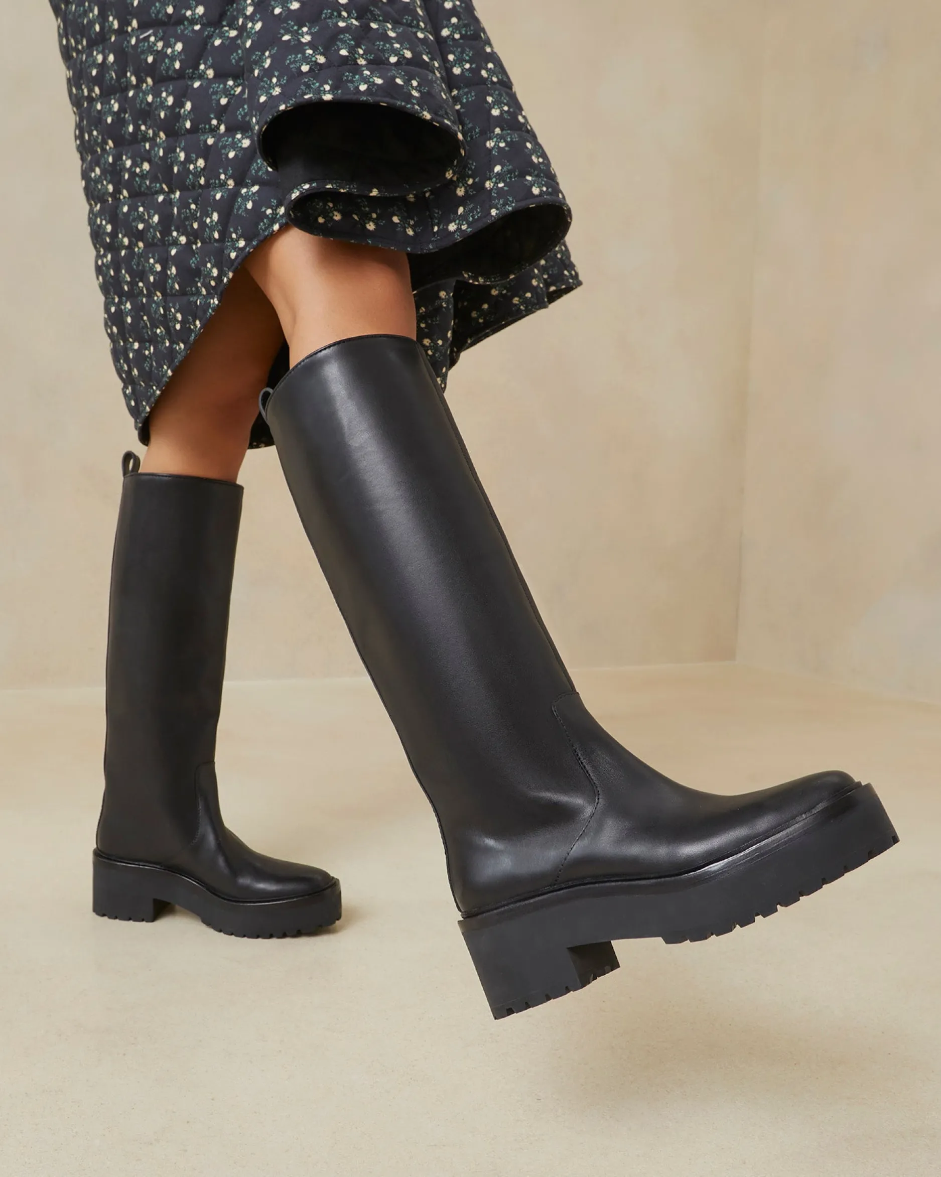 Loeffler Randall Carlee Black Tall Lug Boot