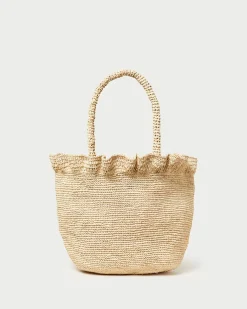 Loeffler Randall Cyrus Natural Ruffled Woven Tote