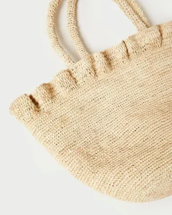 Loeffler Randall Cyrus Natural Ruffled Woven Tote