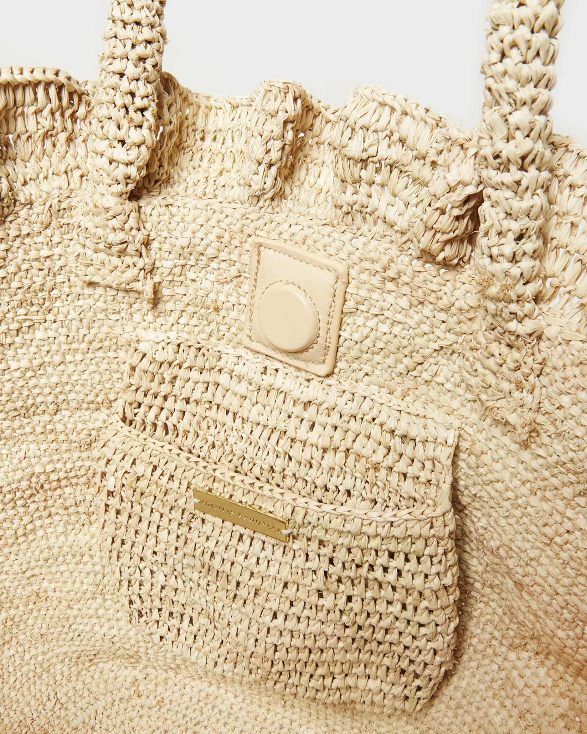 Loeffler Randall Cyrus Natural Ruffled Woven Tote