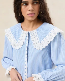 Loeffler Randall Daisy Broderie Collared Blouse