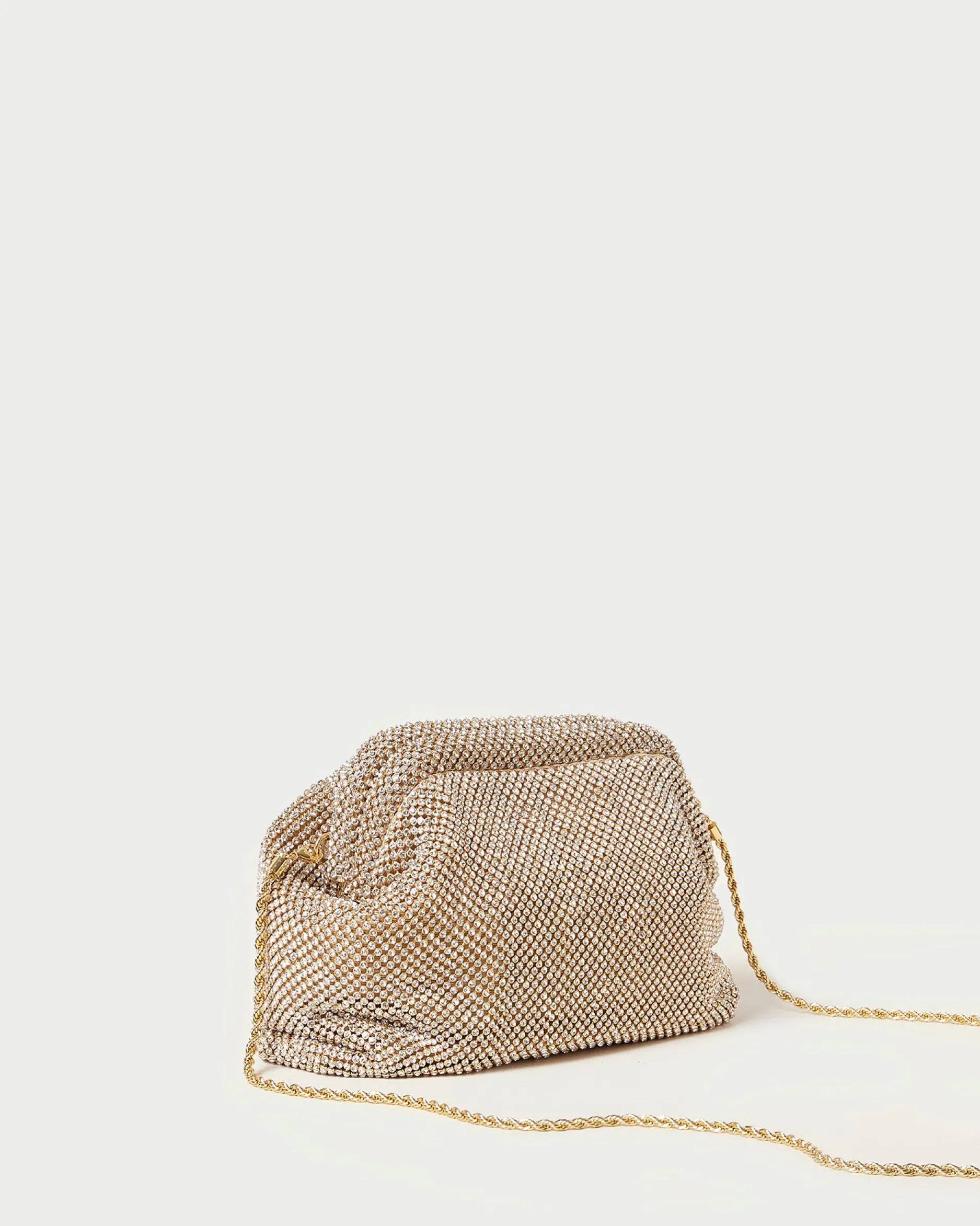 Loeffler Randall Doreen Gold Diamanté Frame Pouch