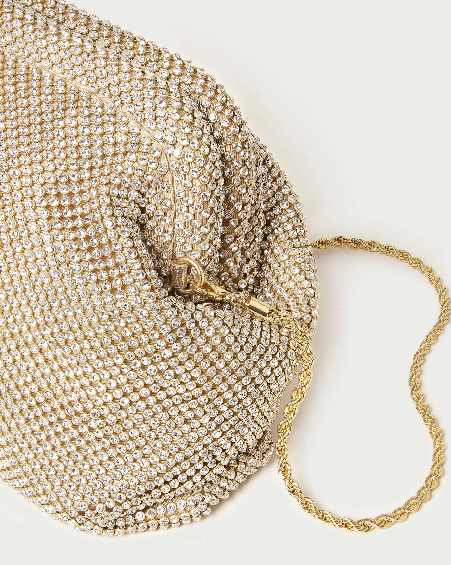 Loeffler Randall Doreen Gold Diamanté Frame Pouch