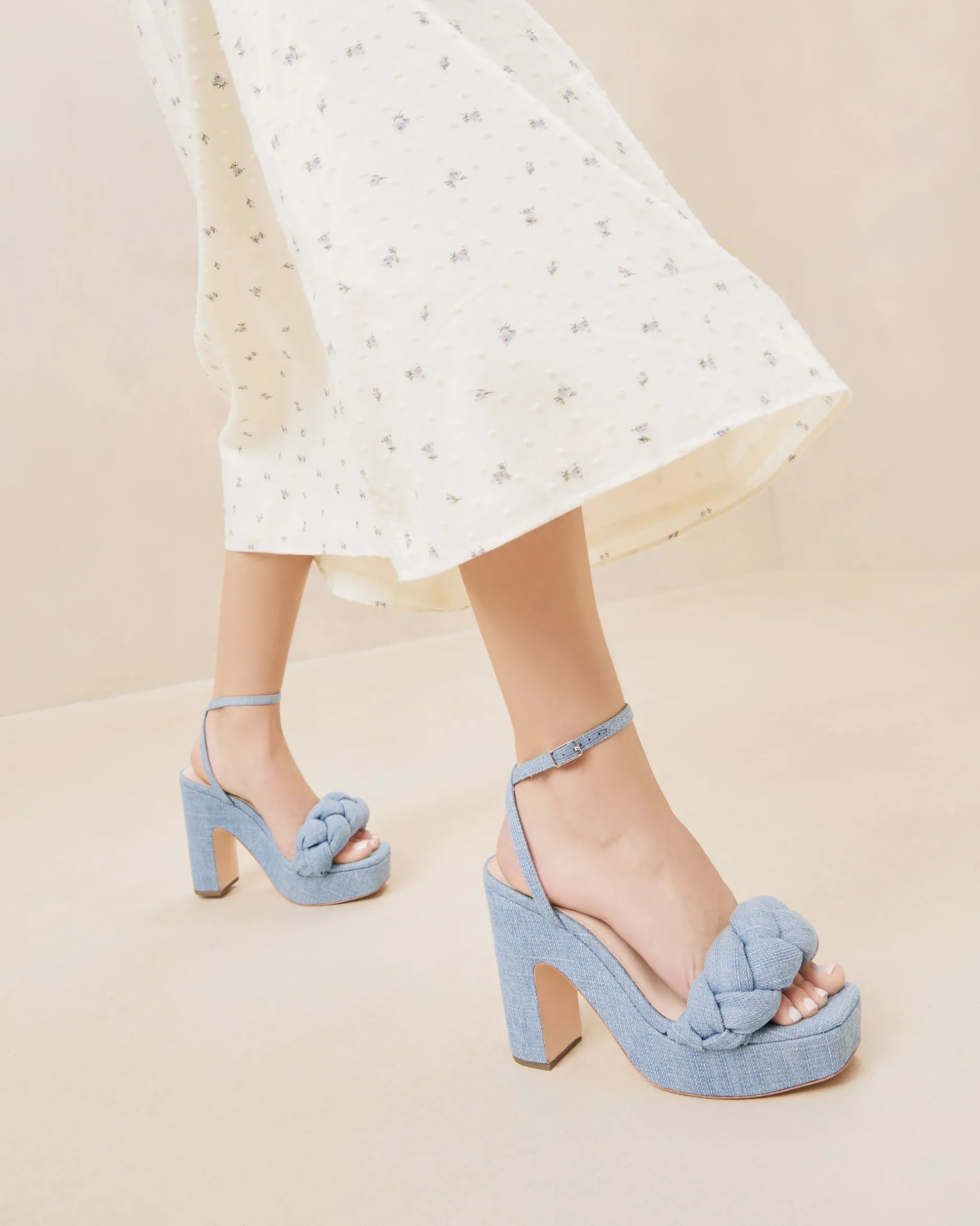 Loeffler Randall Fae Denim Platform Heel