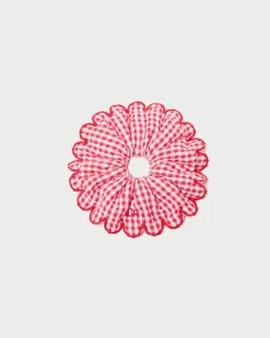 Loeffler Randall Frankie Red Floral Scallop Scrunchie