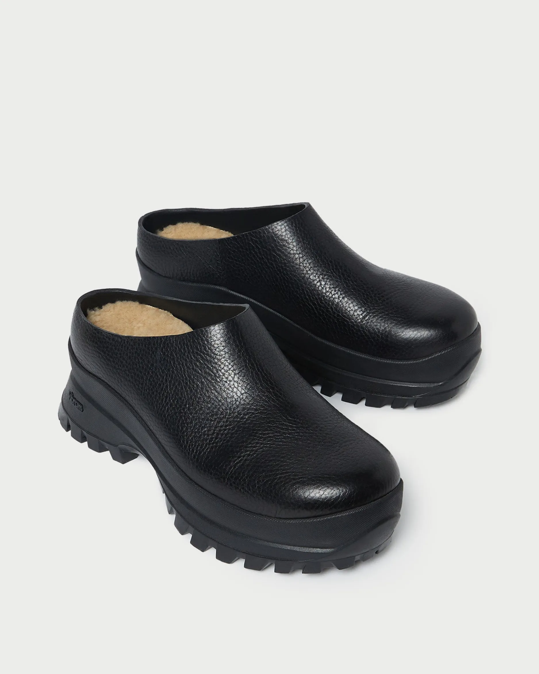 Loeffler Randall Gemma Black Leather Lug Mule