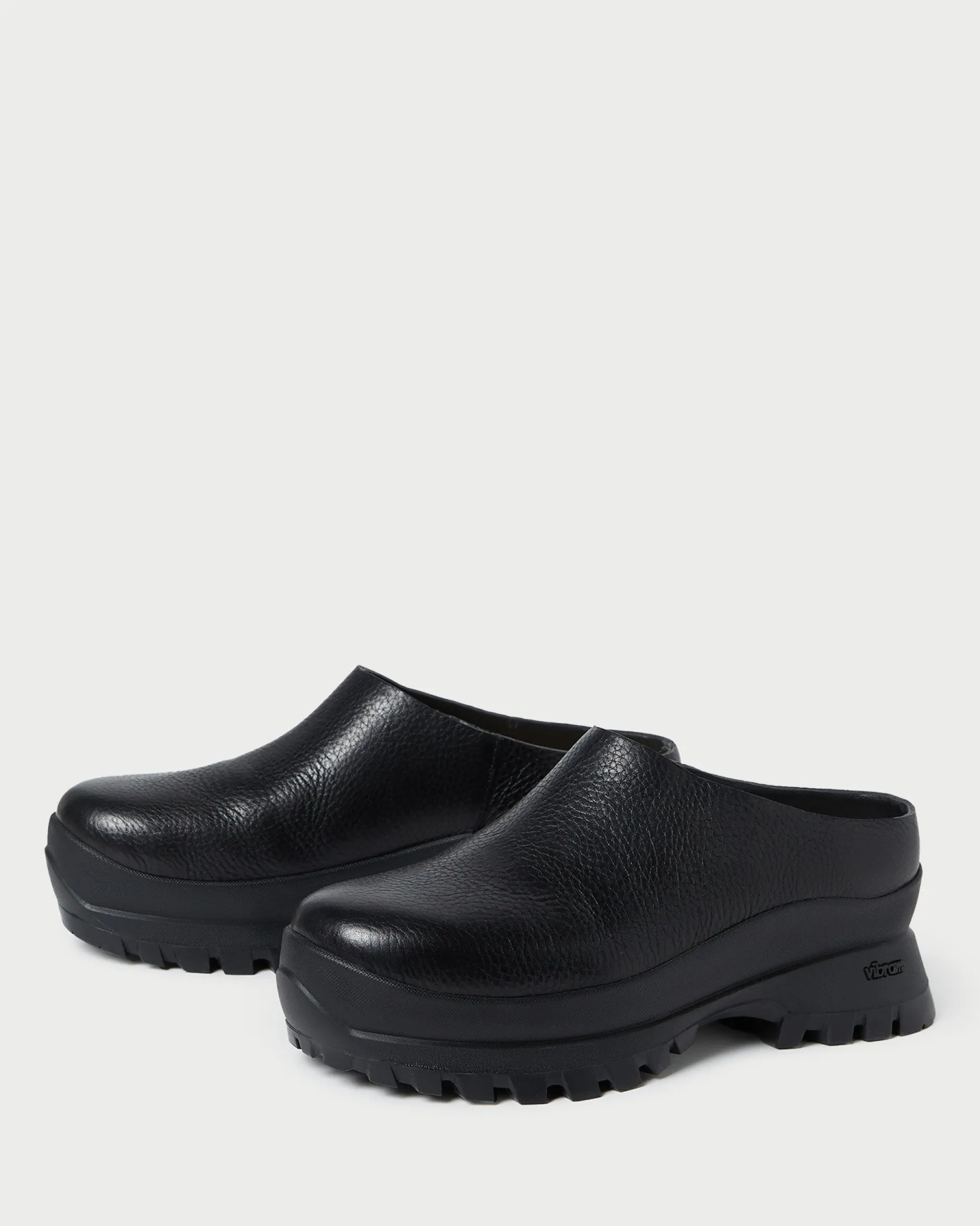 Loeffler Randall Gemma Black Leather Lug Mule
