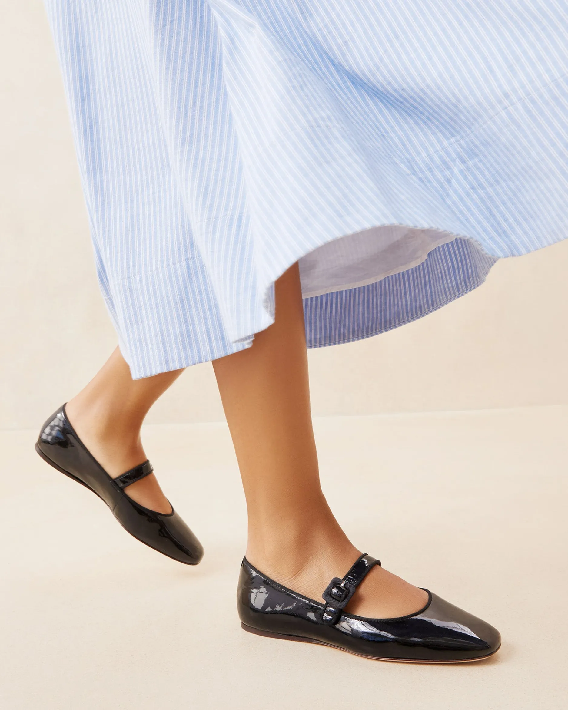 Loeffler Randall Ginger Blue Stripe Mary Jane