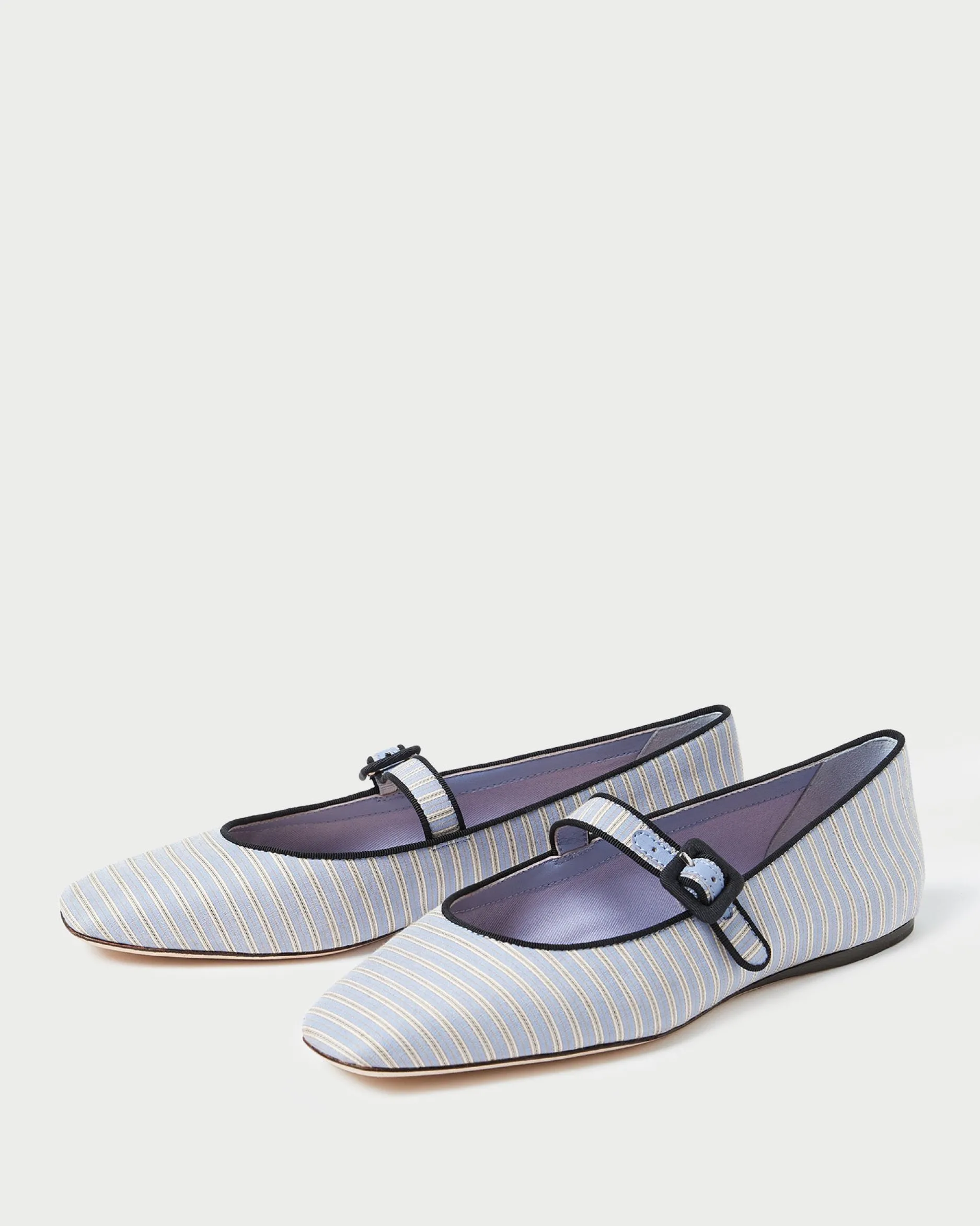 Loeffler Randall Ginger Blue Stripe Mary Jane