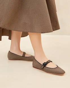 Loeffler Randall Ginger Brown Moiré Mary Jane