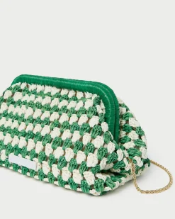 Loeffler Randall Glenda Blue/Cream Crochet Clutch