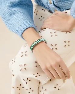 Loeffler Randall Green/White 'Charleston' Bracelet