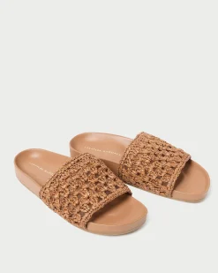 Loeffler Randall Henri Green/White Crochet Raffia Sandal