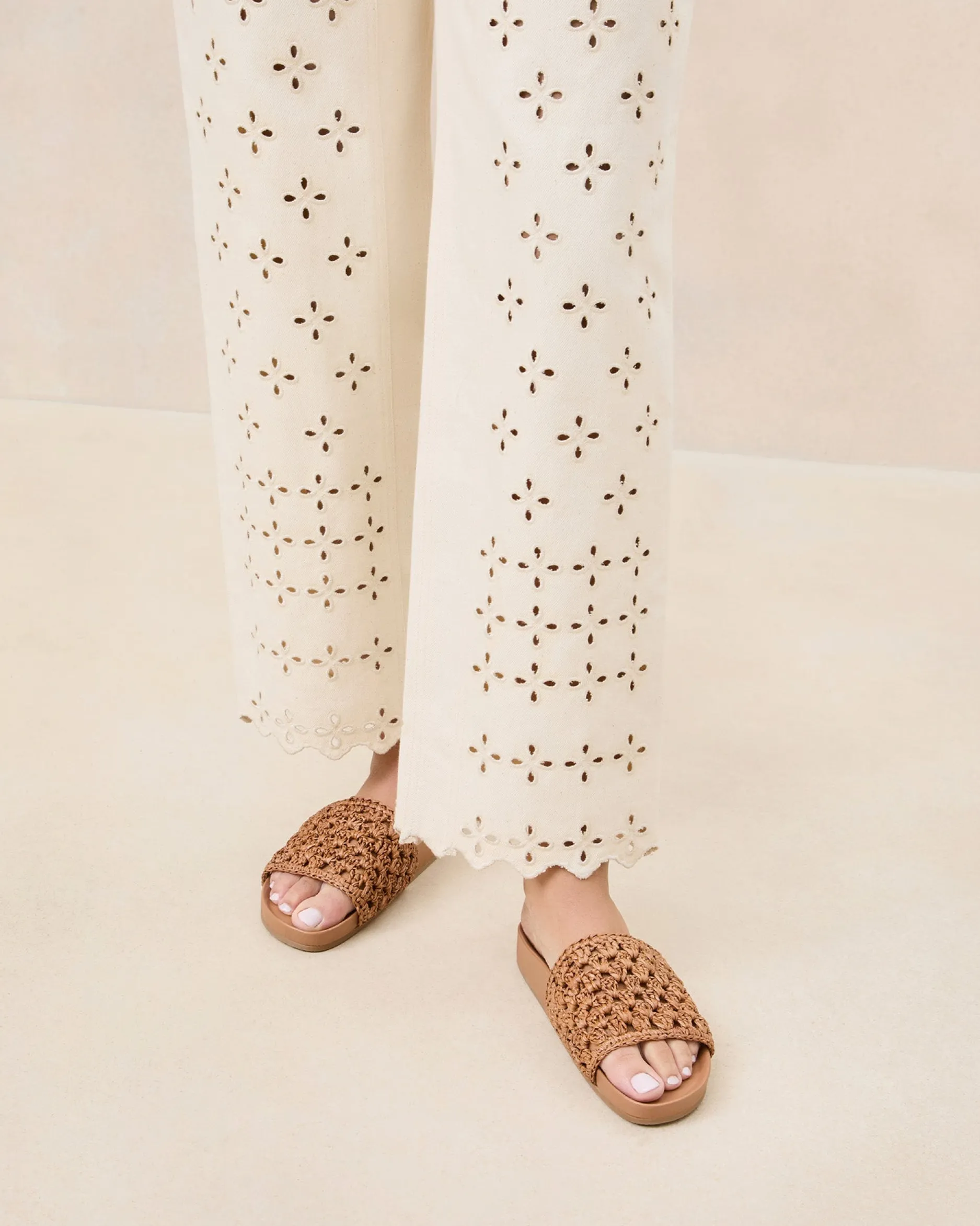 Loeffler Randall Henri Green/White Crochet Raffia Sandal