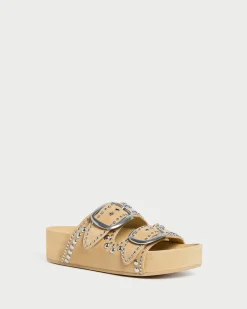 Loeffler Randall Jack Espresso Leather Studded Sandal