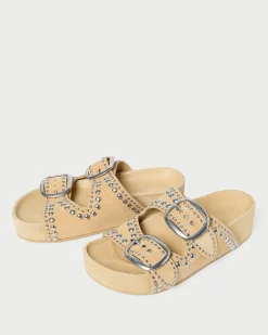 Loeffler Randall Jack Saffron Suede Studded Sandal