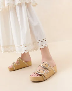 Loeffler Randall Jack Saffron Suede Studded Sandal