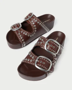 Loeffler Randall Jack Saffron Suede Studded Sandal