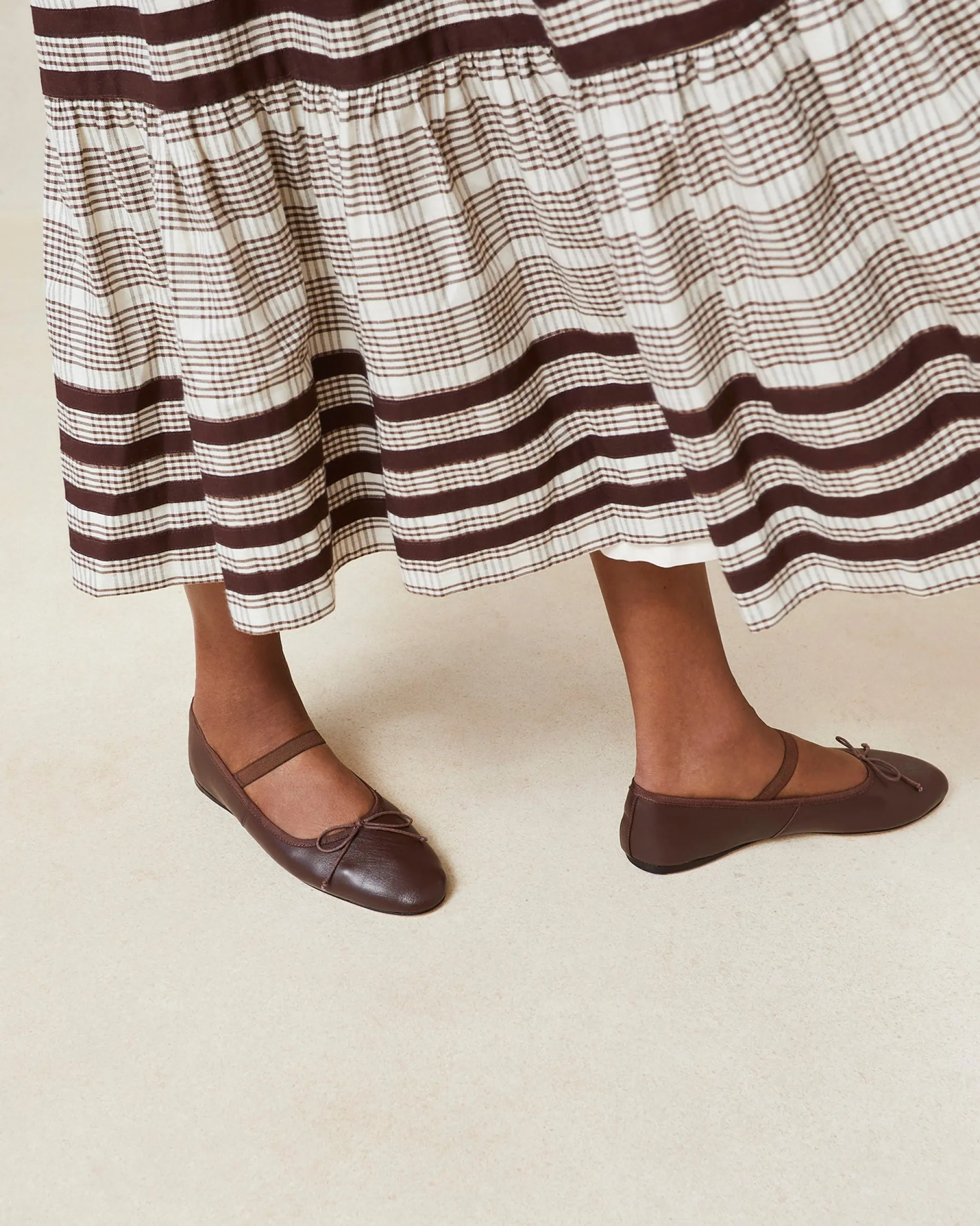 Loeffler Randall Leonie Chocolate Leather Flat