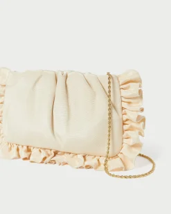 Loeffler Randall Mavis Raffia Ruffle Clutch