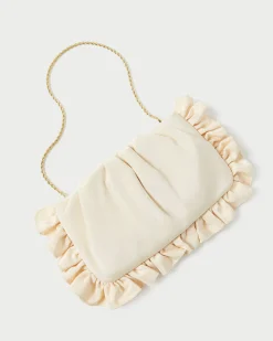 Loeffler Randall Mavis Raffia Ruffle Clutch