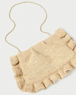 Loeffler Randall Mavis Raffia Ruffle Clutch