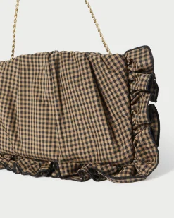 Loeffler Randall Mavis Raffia Ruffle Clutch
