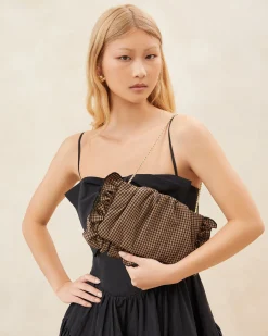 Loeffler Randall Mavis Raffia Ruffle Clutch