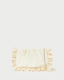 Loeffler Randall Mavis Raffia Ruffle Clutch