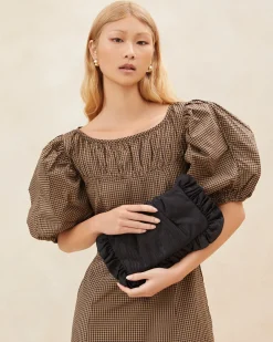 Loeffler Randall Mavis Moiré Ruffle Clutch