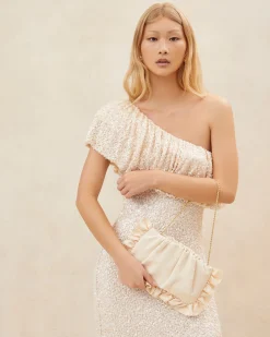 Loeffler Randall Mavis Moiré Ruffle Clutch