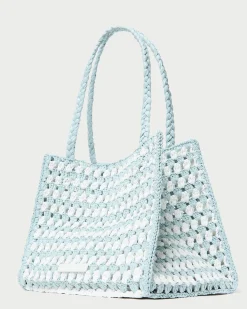 Loeffler Randall Missy Blue/Cream Crochet Tote